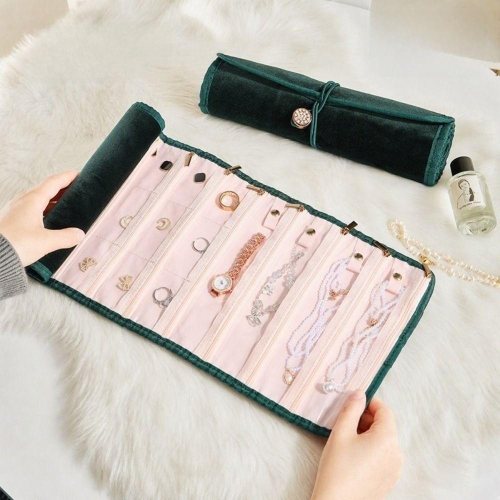 Rollable Rolled Jewelry Storage Bag Portable Jewelry Storage Book  Travel Outdoor Use
