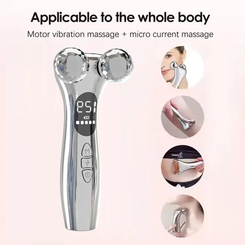 New Electric Facial Slimming Rollor Facial Micro-current Beauty Instrument Face Lift Roller Massager Skin Tighten Beauty Devices