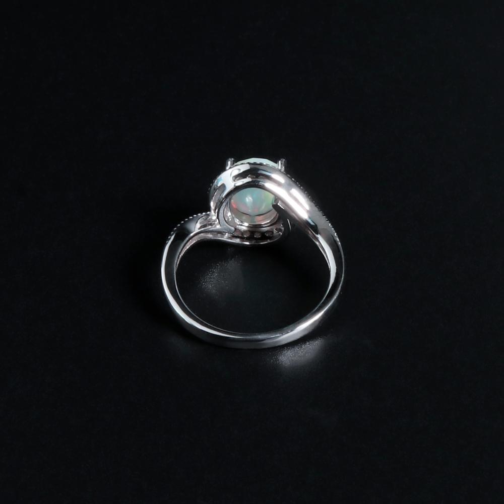 Кольцо из стерлингового серебра 925 пробы с опалом, натуральный эфиопский опал овальной формы 7*9 мм, 1,5 карата, драгоценные камни, изысканные украшения для женщин, хороший подарок