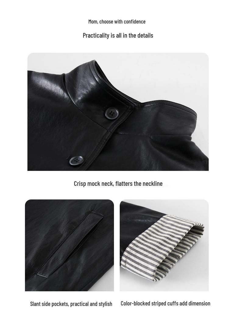 Кожаная куртка с лацканами для девочек Tao Town - Мода весна/осень для детей постарше