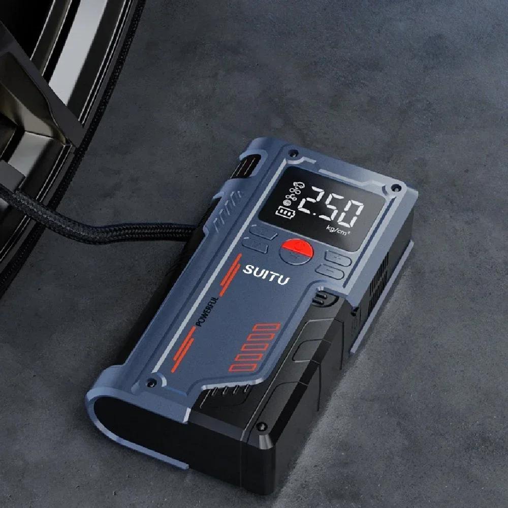 Электрический насос для шин 150 фунтов на квадратный дюйм с легким стартером, портативный автомобильный насос для накачивания шин, дисплей мощности, велосипедный воздушный компрессор для автомобильных шин