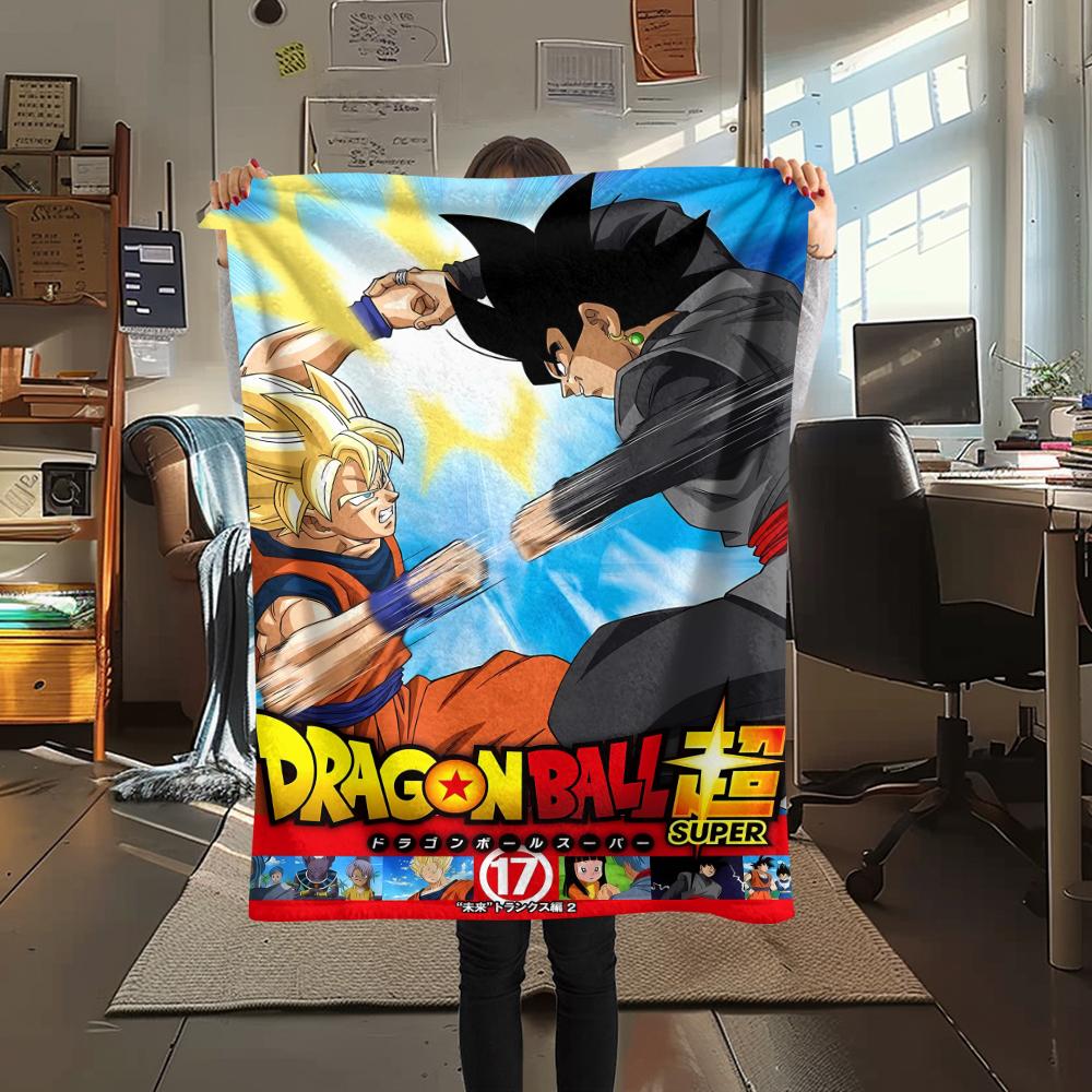 Фланелевое одеяло с принтом персонажей Dragon Ball, Высококачественное, Удобное для всех сезонов, Декор для дома, Тепло и уют, Идеально для рождественских подарков