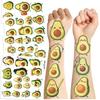 New Cartoon Avocado Series Tattoo Stickers Waterproof Party Gift Funny Face Stickers