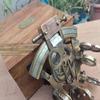 Vintage Brass Sextant Compass with Wooden Box | Antique Nautical Maritime Navigation Instrument | Handcrafted Sailor