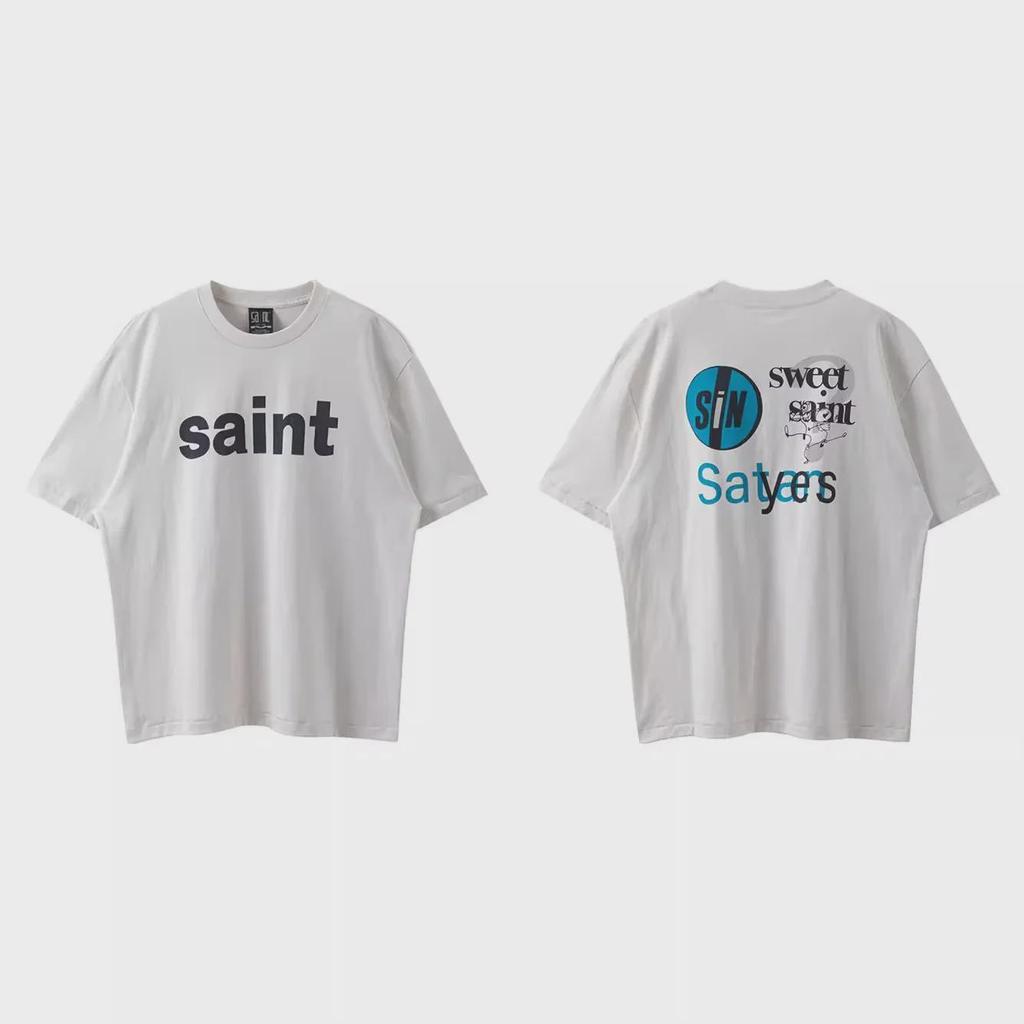 Футболка в стиле ретро с двухсторонним логотипом Saint Michael