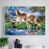 5D DIY Diamond Painting Photo Custom "Night Wolf" Round Full Embroidery Cross Stitch Mosaic Decor