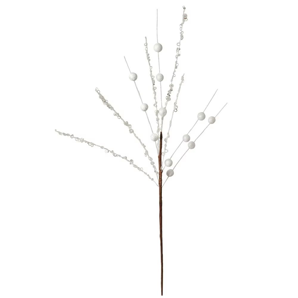 Glitter Coated Christmas Tree Picks Gold Red Pink Floral Branches Holiday Party