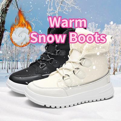 Зимние женские зимние ботинки, теплая обувь до середины икры для холодной погоды, уличная плюшевая обувь, нескользящая утепленная обувь