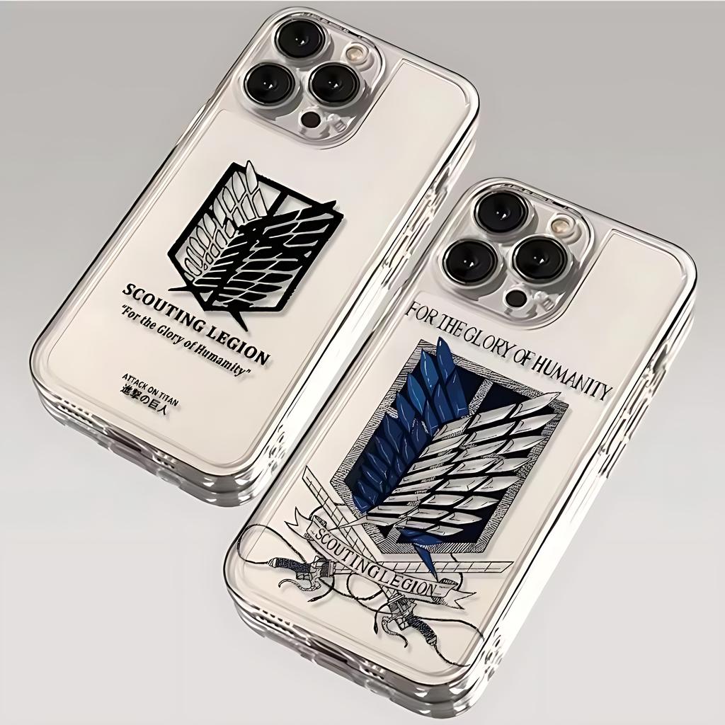 Чехол для телефона Атака Титанов для iPhone 17 16e 16 15 14 13 12 11 Mini Air Pro Max X XR 8 Plus Прозрачный Мягкий Задний Чехол
