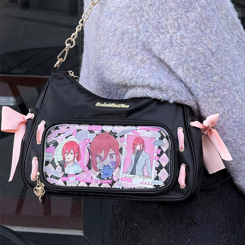 Bandage Bow Ita Bolsos Transparent Hand Bag Ladies Crossbady Sac Femme Shoulder Bags for Women Daily Using Bolsas
