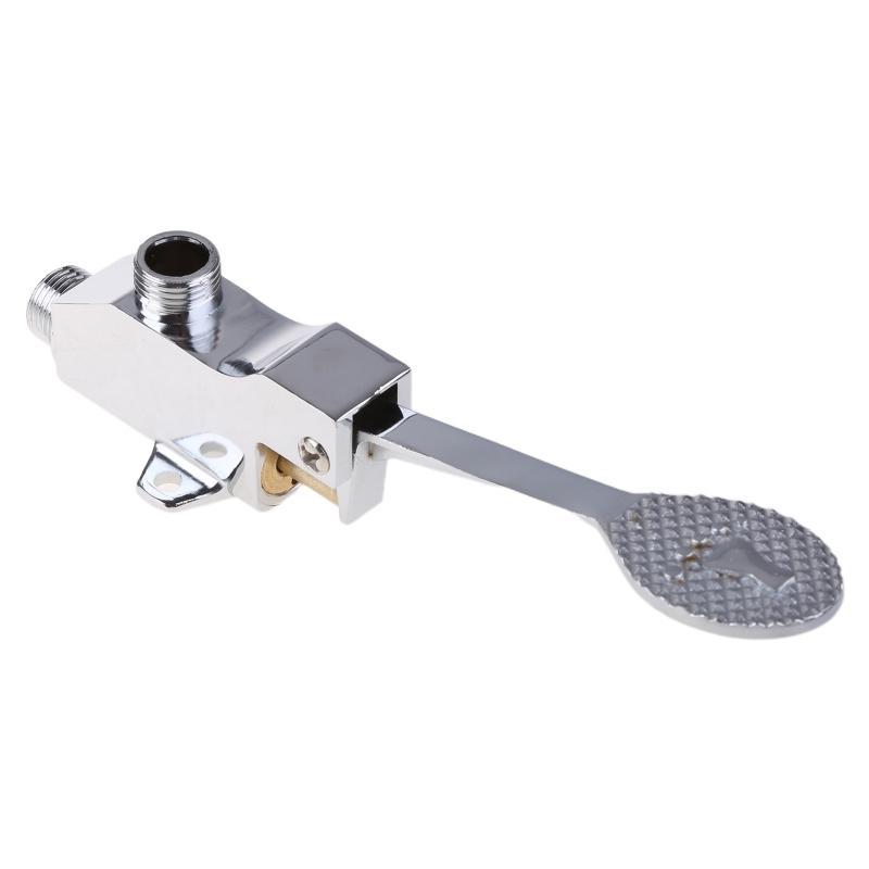 Foot Pedal Control Sink Faucet Vertical Basin Cold Water Faucet Stainless Steel