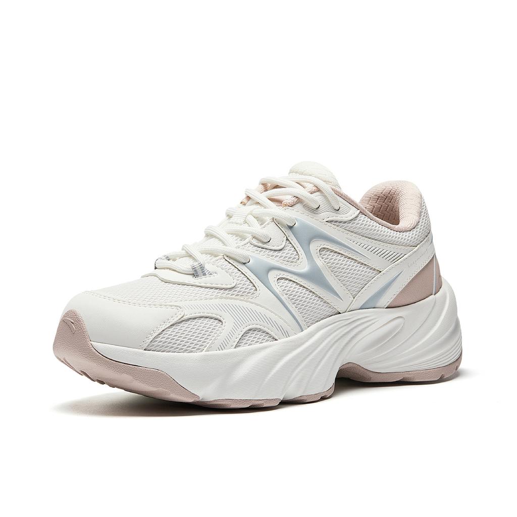 Anta Обувь Bear Сетчатая Дышащая Ретро Повседневная Обувь Женские кроссовки Кипенно-белый Лотосово-серый 922548809-4