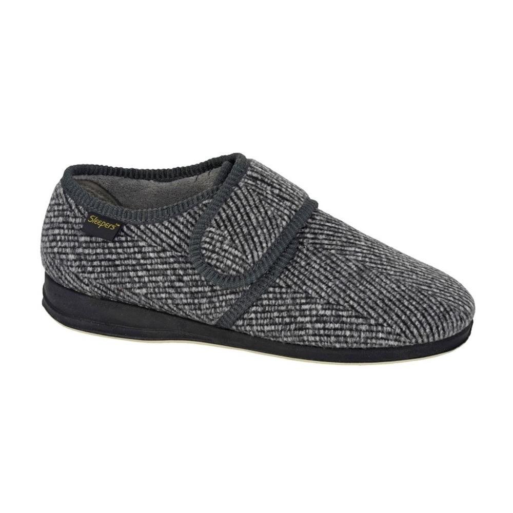 Sleepers Mens William Checked Touch Fastening Slippers