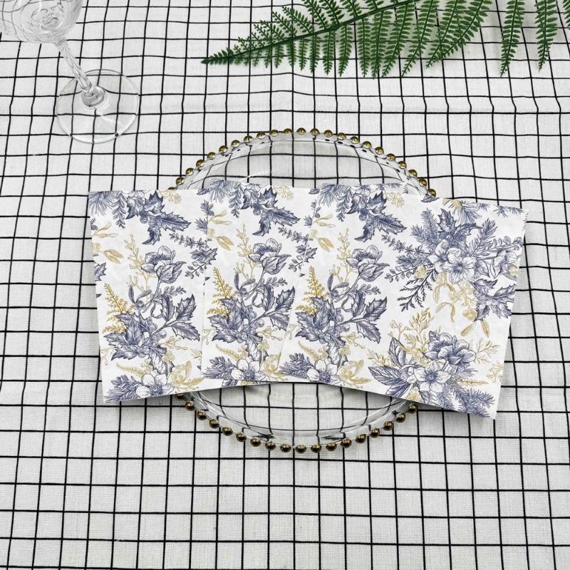 20 шт./упак. 33*33 см 2-слойные одноразовые салфетки для вечеринок с цветочным узором