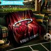 1PC Custom Name Blanket Heat Team Logo Artwork Flannel blankets Patterns Throw Blanket All-Season Soft Gift for Couch, Bed, Camping, Birthday gifts
