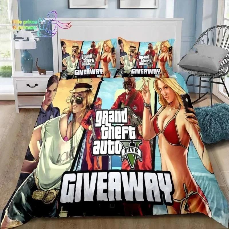 3D-принт Grand Theft Auto GTA Game Gamer Комплект постельного белья Single Twin Full Queen King Size Комплект постельного белья Aldult Kid Bedroom