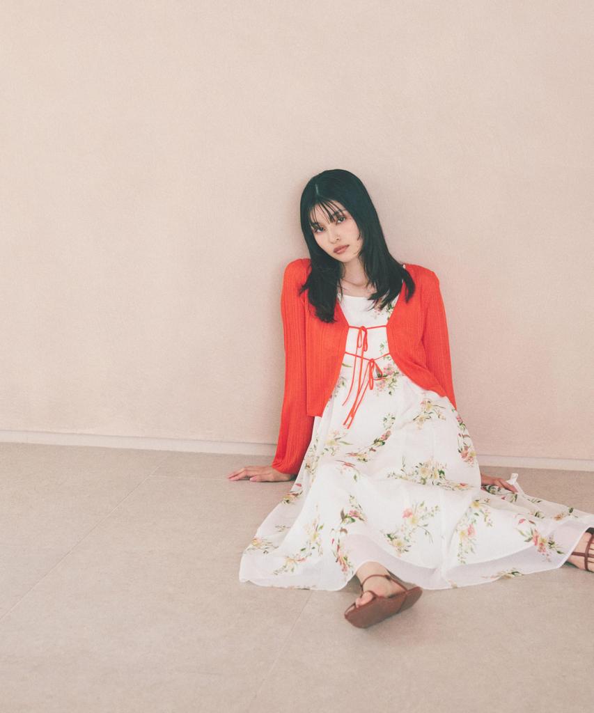 BODY Botanical Floral Camisole Dress x Coral Pink [PROPOTION DRESSING] [Pink / S]