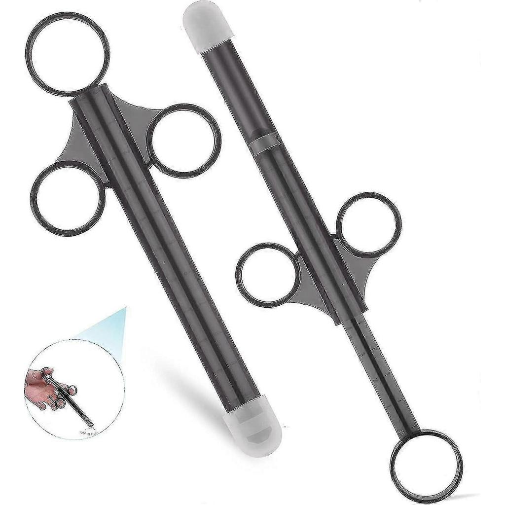 10ml Reusable Lube Applicator Syringe with Smooth Rounded Cap for Men Women Couples Gray