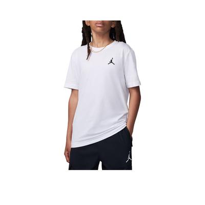 Футболка Jumpman Air SS25 Вышитая Удобная Модная Простая Универсальная Короткий рукав Детские Топы Белый 95D266-001