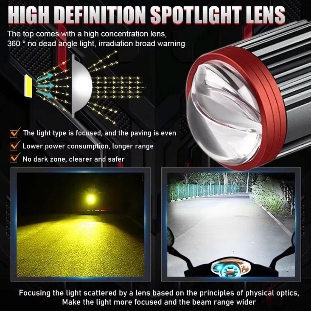 H4 LED H6 BA2D H4 Scooter Spotlights White Yellow Dual Color DRL Beam Light Scooter Upgrade