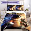 3pcs Puss In Boots Bedding Set Duvet Cover Closure Includes 1 Duvet Cover & 2 Pillowcases, Soft and Comfortable for All Seasons.