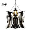 Dreamy Light Shadow Effect Decor Boho Dancing Lady Suncatcher, Stained Glass Acrylic Hanging Ornament, Mystical Gothic Black And Gray Gradient