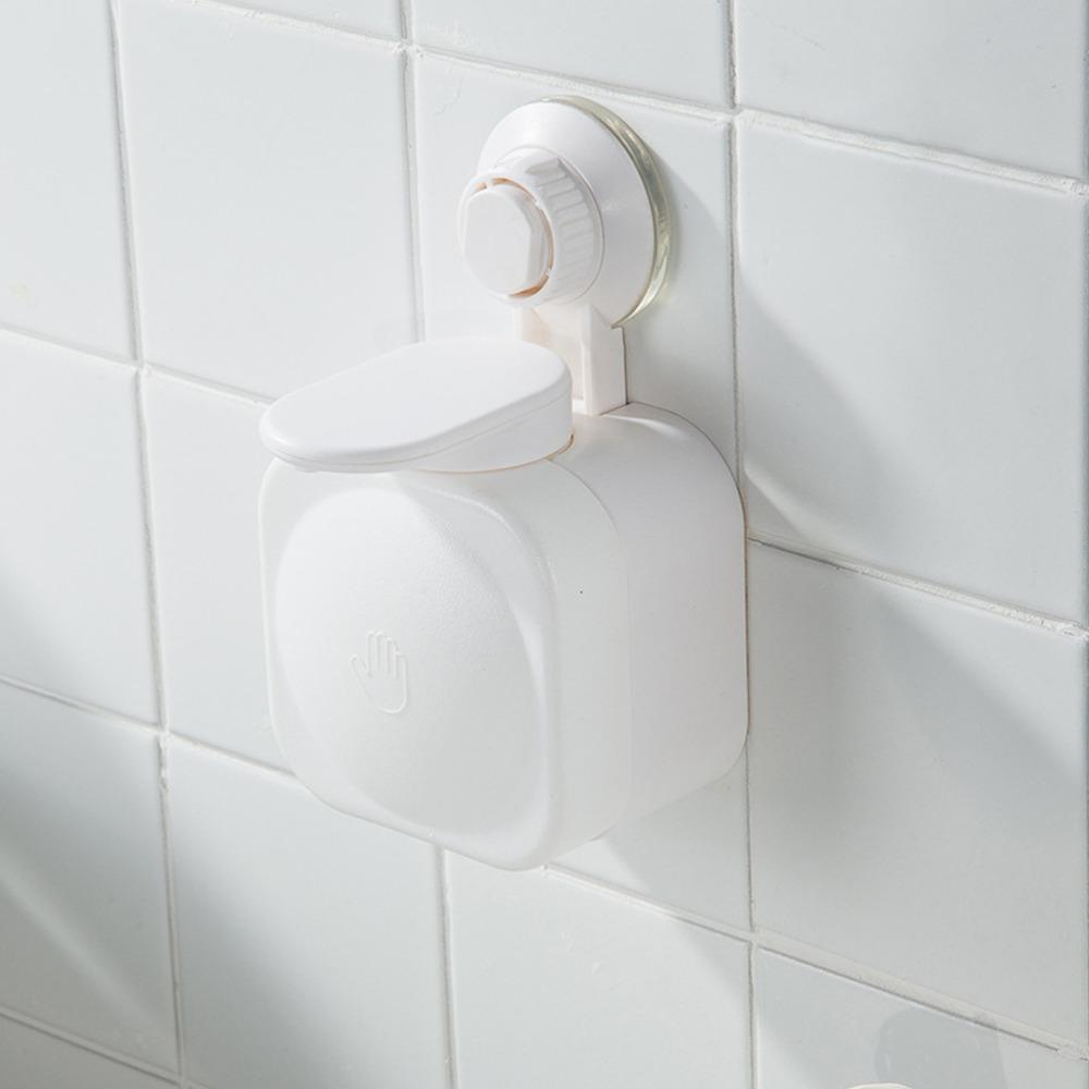 White Suction Cup Wall Mount Soap Dispenser Home toilet hand sanitizer placement