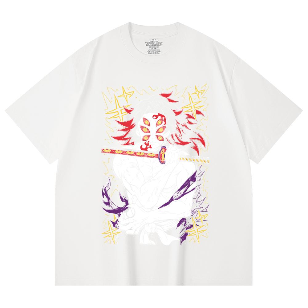 230 Gsm 100% Cotton Demon Slayer V36 Kokushibo Print Unisex Heavy Cotton T Shirt