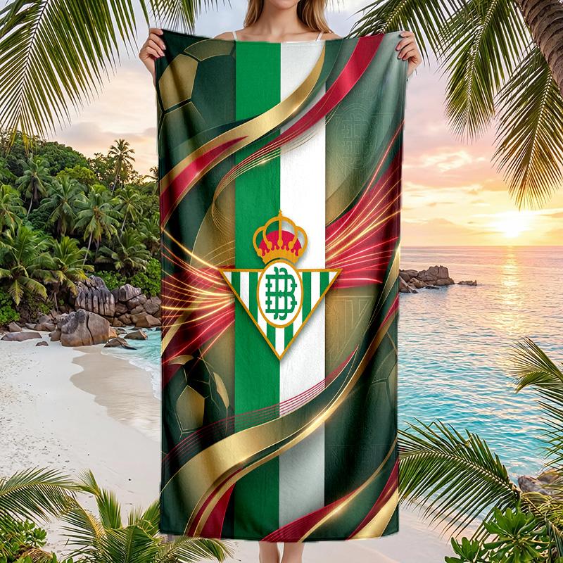 Real Betis Football Beach Towel Soft Microfiber Summer Towel Quick Dry Absorbent Towel for Beach Swimming Pool Travel