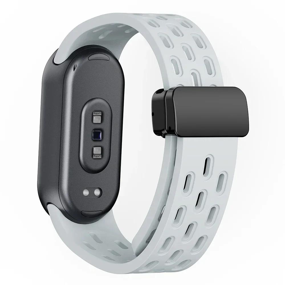 Ремешок для умных часов Xiaomi Mi Band 9 Спортивный силиконовый браслет для Mi Band 8 Запасной ремешок Miband 9 8 NFC Аксессуары