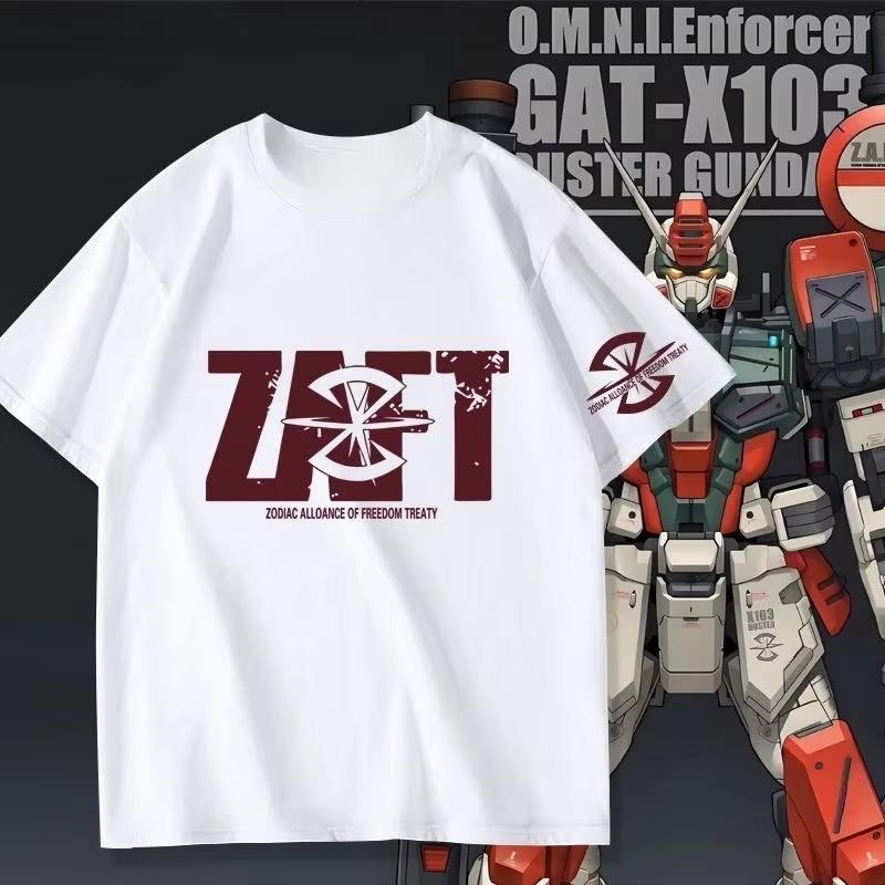 Мобильный доспех Гандам SEED Zaft Аниме Периферия Футболка с коротким рукавом Унисекс и Женская Летняя Хлопковая Одежда Топ Мода
