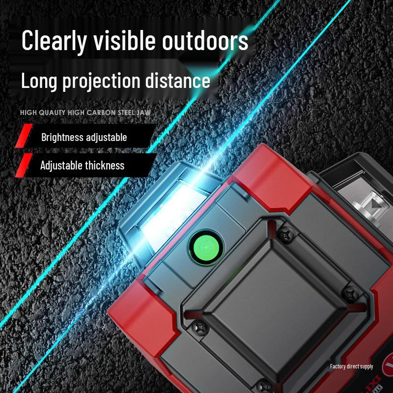 Delixi 12-Point High-Precision Green Laser Level for Outdoor Use