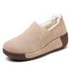 Зимняя хлопковая обувь для женщин и мам, женская кожаная обувь на плоской платформе, мокасины, нескользящие туфли больших размеров