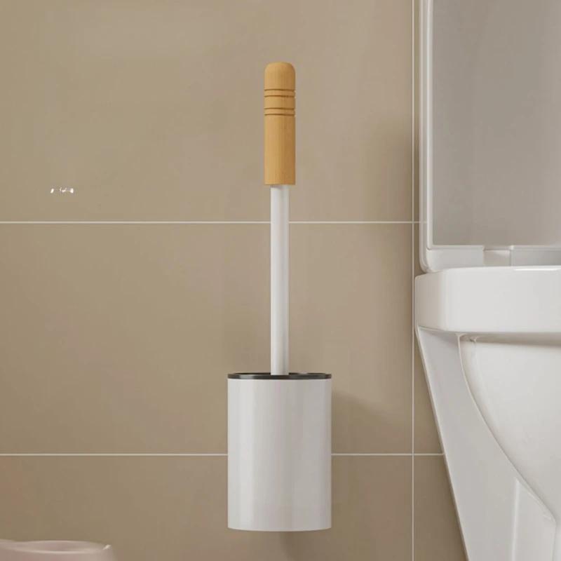 Настенный и напольный ершик для унитаза с ручкой, без мертвой зоны, угловой ершик для мытья унитаза, оборудование для уборки туалета в ванной комнате, без перфоратора