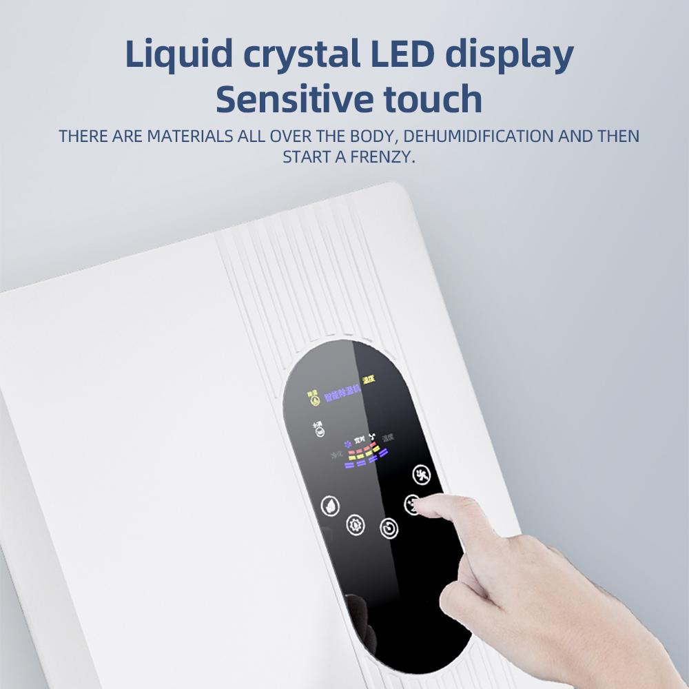 Осушитель и очиститель воздуха 2-в-1 со сливным шлангом, пульт дистанционного управления, сенсорный ЖК-экран, влажность