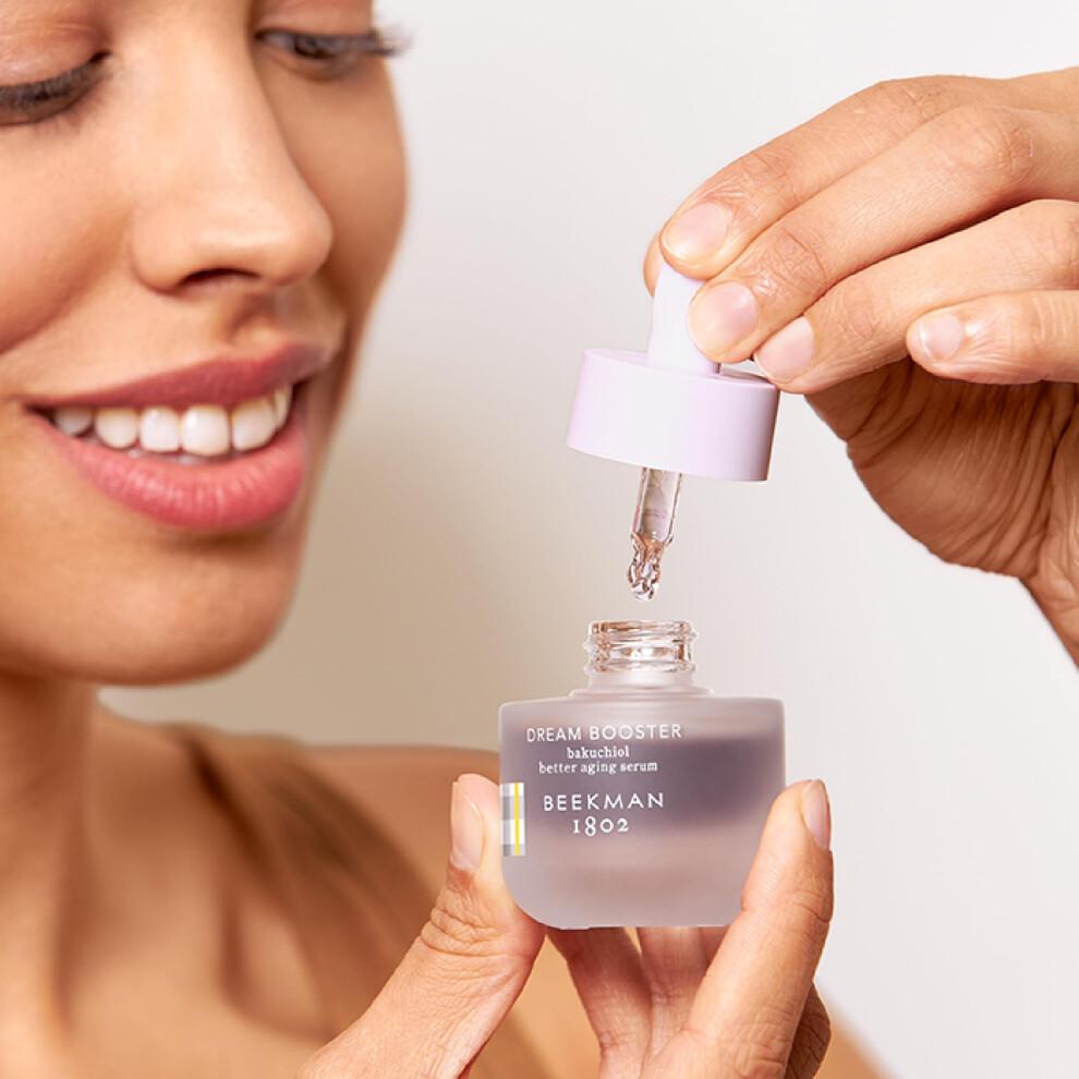 Beekman 1802 Dream Booster Bakuchiol Face Serum - Retinol Alternative fr empfindliche Haut - feine Linien & Porenminimierer - Veganer - Duftfrei