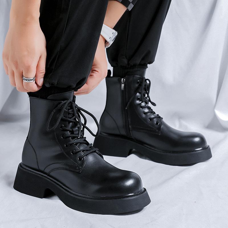 Суперпопулярные ботинки Мартин на толстой подошве от интернет-знаменитости, мужские, осень-зима 2024, в британском стиле, ретро, для выхода в свет, полусапоги 2919-J