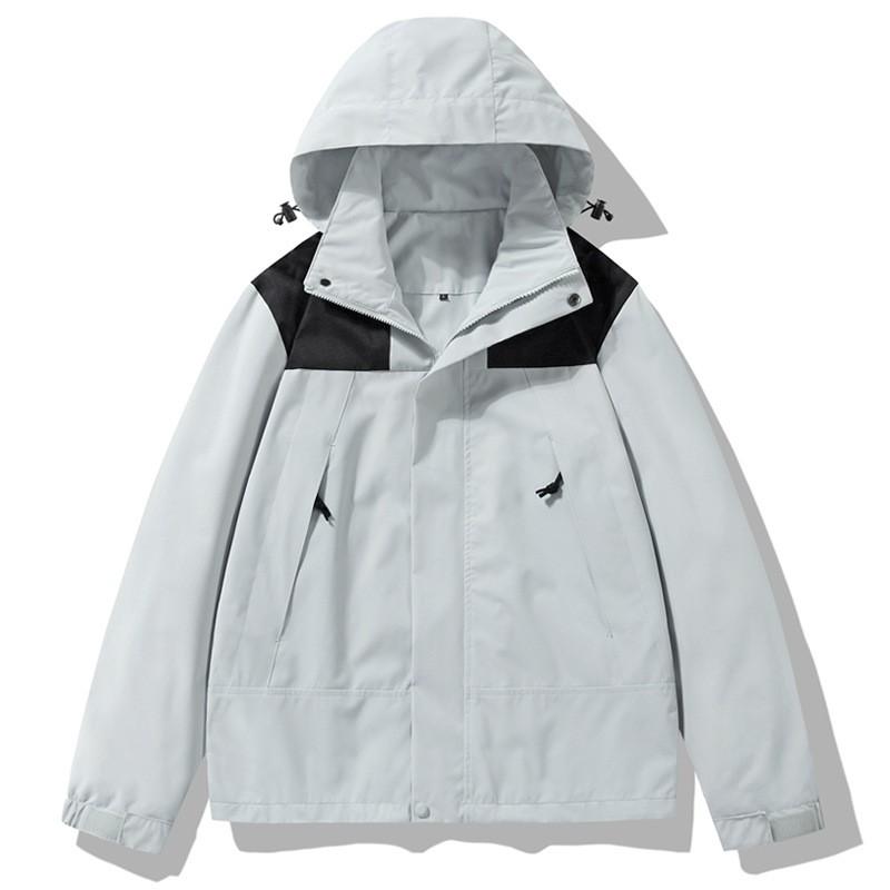Men Women Waterproof Windproof Hiking Jacket With Detachable Hood Lightweight Outdoor Shell Fall Trekking Camping