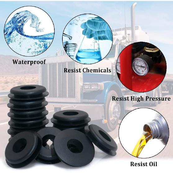 Уплотнение Глэдхэнд, 20 шт. Шайбы Глэдхэнд Резиновые уплотнения Черная прокладка Эластичные втулки Для полуприцепов Прицепов Тормозные воздушные шланги Номер детали 10028