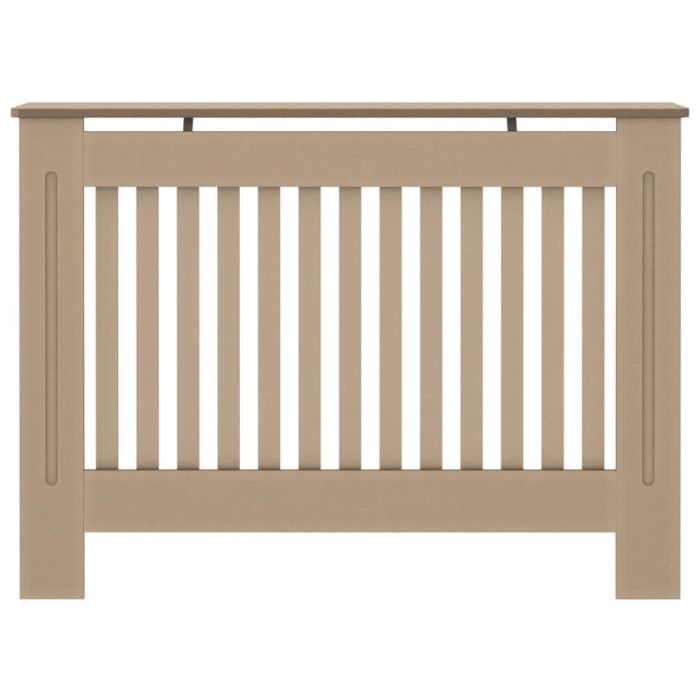 Brown MDF Radiator Cover - VidaXL - 112x19x81 Cm - Slat Design