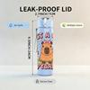 1PC Cute Bear Girl Boho Lettering Art 750ml Color Plastic Sports Water Bottle Leakproof Flip Straw Lid Suitable for Sports Office Home Use