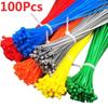 100pcs Self-Locking Corrosion Resistance Nylon Wire Cable Zip Ties Organiser Fasten Cable
