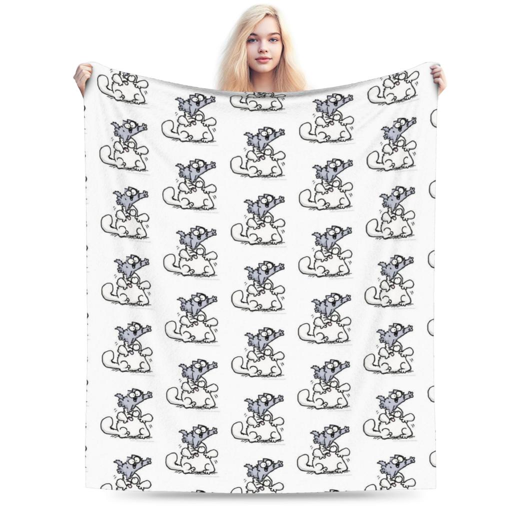 Simons Cat Blanket Super Soft Warm Throw Blankets for Bed 50x60 Inch Multi-size Bedspread