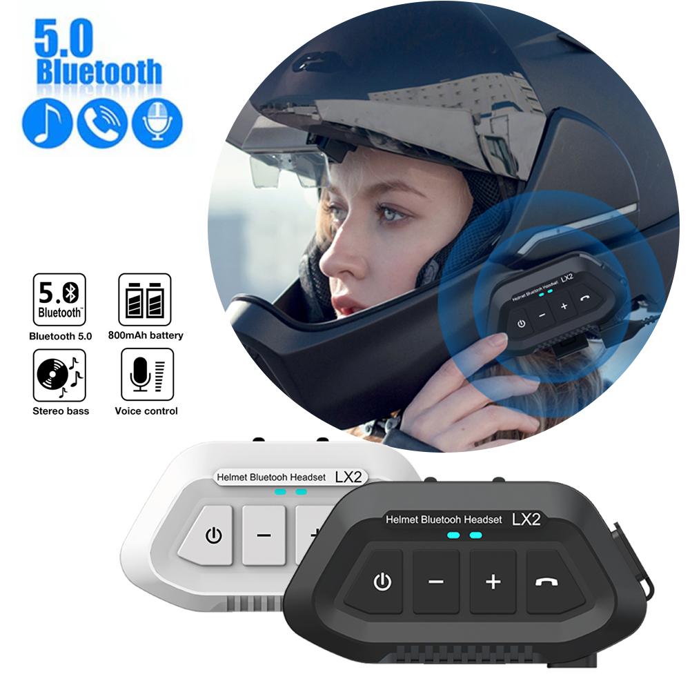 LX2 Bluetooth 5.0 гарнитура для мотоциклетного шлема беспроводная гарнитура с шумоподавлением IP65 водонепроницаемая поддерживает звонки без помощи рук музыка