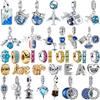 Fashion Airplane Travel Earth Charms Copper Planet Astronaut Earrings Beads Fit Original Bracelets Fine Diy Jewelry