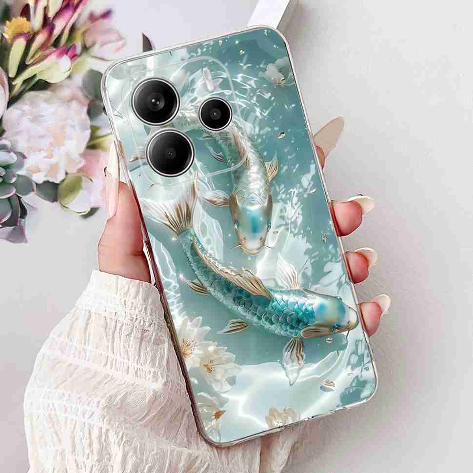 Чехол для Xiaomi Redmi Note 14 Pro 5G, красивый чехол с цветочным сердцем, мягкий силиконовый корпус для Redmi Note 14 Note14 4G, чехол