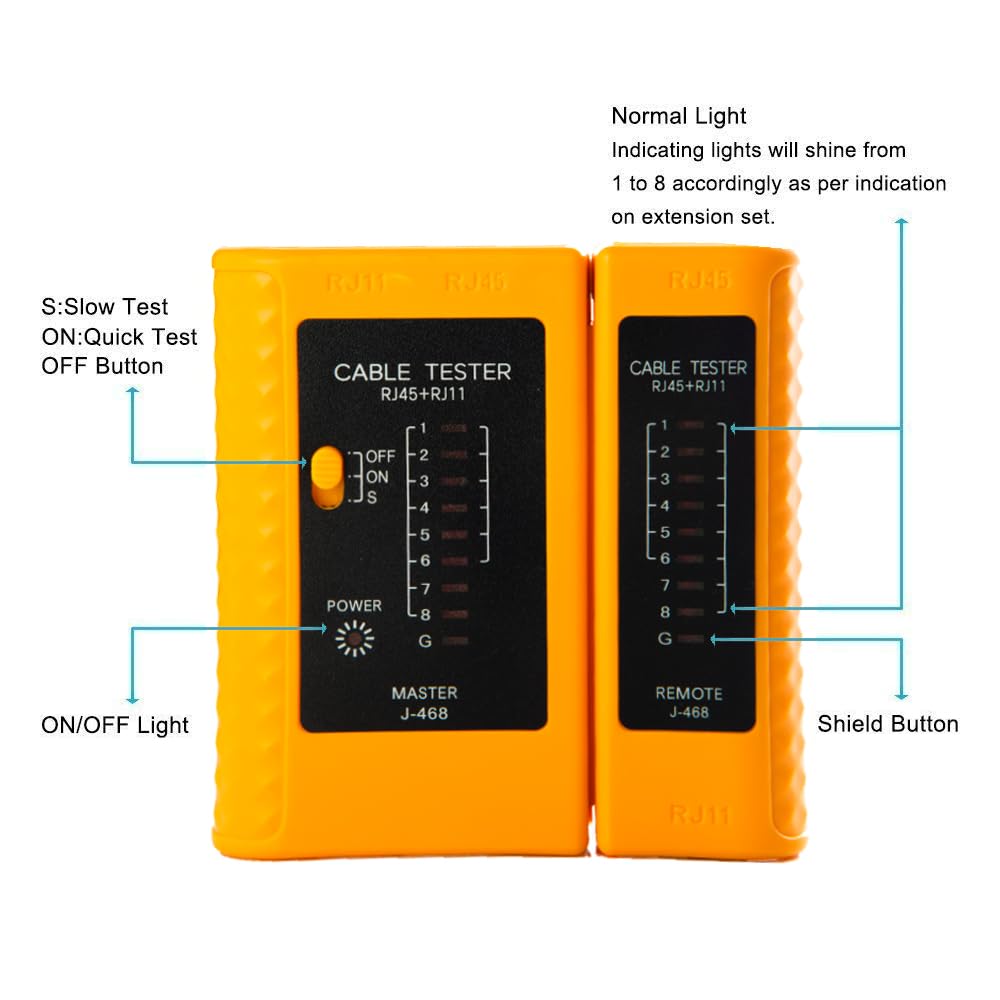 CFIKTE Network Cable Tester Test Tool RJ45 RJ11 RJ12 CAT5 CAT6 UTP USB LAN Wire Ethernet