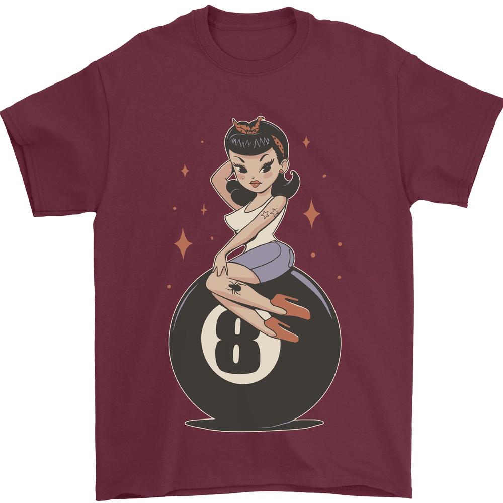 8Ball Pinup Pool Unisexs TShirt 100 Cotton