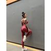Fashion Gather Halterneck Beauty Back Quick-Drying Exercise Underwear Bra Hip Raise High Waist Sexy Fitness Yoga Pants Suit