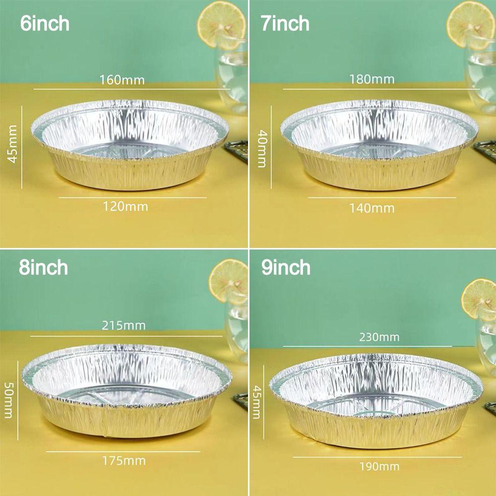 50Pcs Round Foil Trays Non-Stick Aluminum Foil Plates Tin Portable Foil Flan Dishes Baking